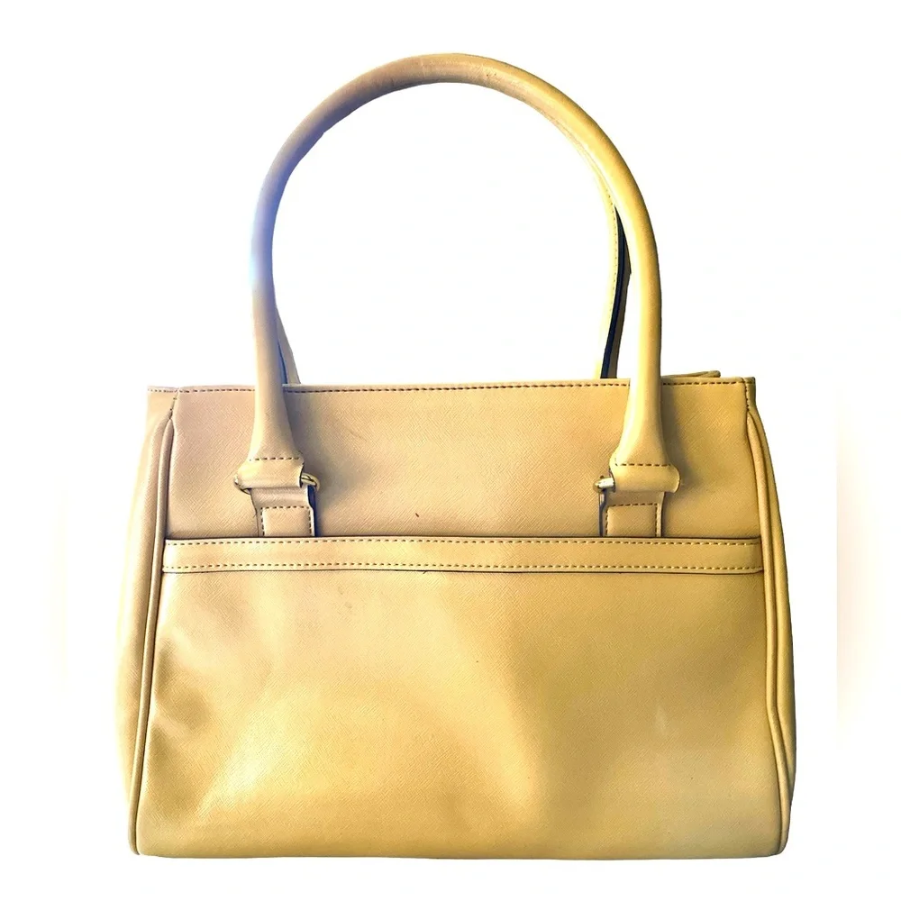 Anne Klein Cream Faux Leather
Double Handled Purse Tote Handbag - Picture 2 of 11